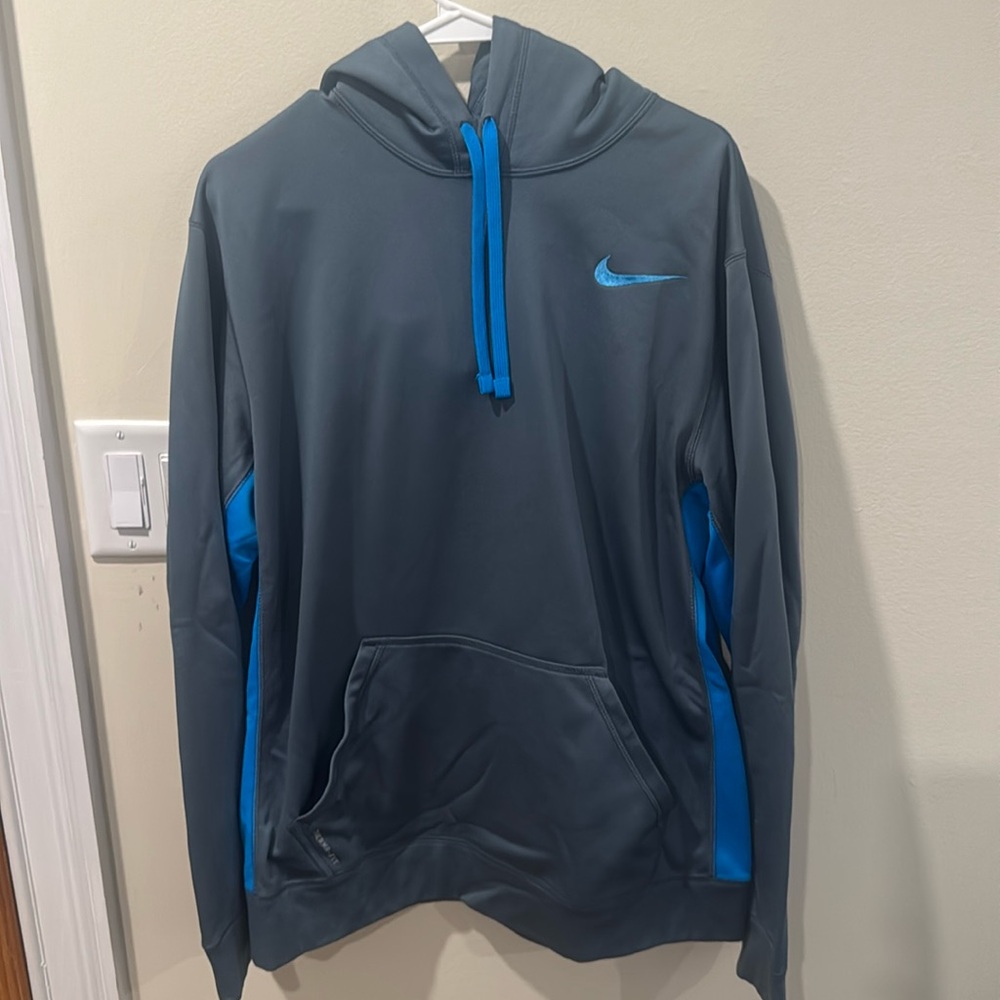 Grey and Blue Nike hoodie
